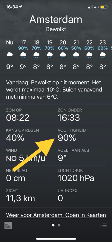 vocht in huis meten