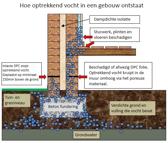 vocht in muur oplossen